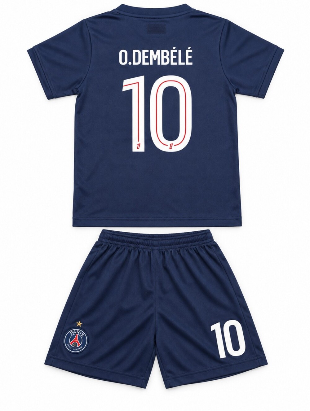 Kids PSG Ousmane Dembélé #10 Soccer Jersey Shorts Set Youth Navy Unisex